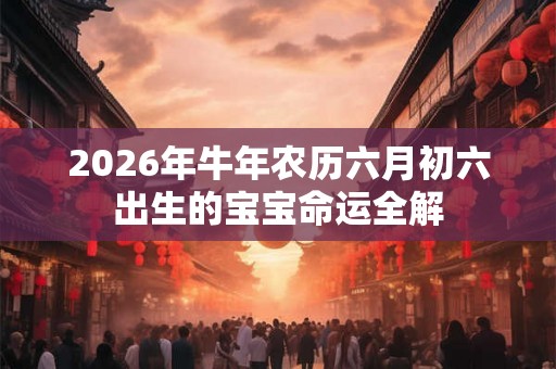 2026年牛年农历六月初六出生的宝宝命运全解