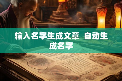 输入名字生成文章  自动生成名字