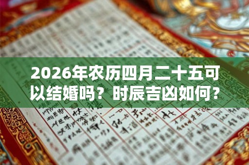 2026年农历四月二十五可以结婚吗？时辰吉凶如何？