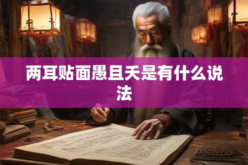 两耳贴面愚且夭是有什么说法