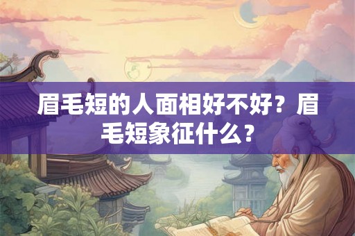 眉毛短的人面相好不好？眉毛短象征什么？