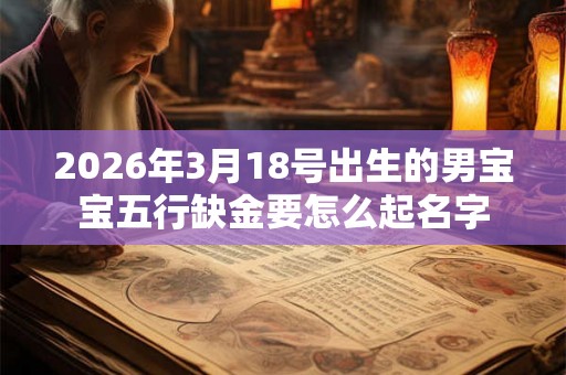 2026年3月18号出生的男宝宝五行缺金要怎么起名字