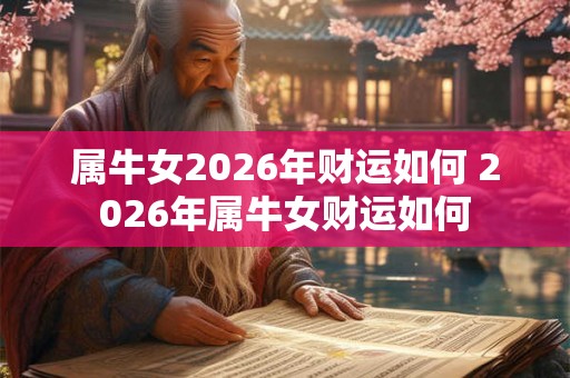 属牛女2026年财运如何 2026年属牛女财运如何