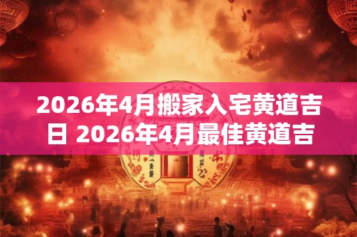 2026年4月搬家入宅黄道吉日 2026年4月最佳黄道吉日搬家 2026年4月搬家入宅黄道吉日 2026年4月最佳黄道吉日搬家