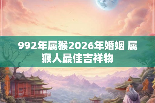 992年属猴2026年婚姻 属猴人最佳吉祥物 992年属猴2026年婚姻 属猴人最佳吉祥物