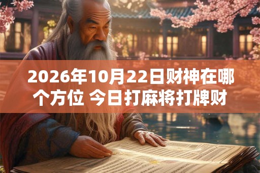 2026年10月22日财神在哪个方位 今日打麻将打牌财运方位 2026年10月22日财神在哪个方位 今日打麻将打牌财运方位