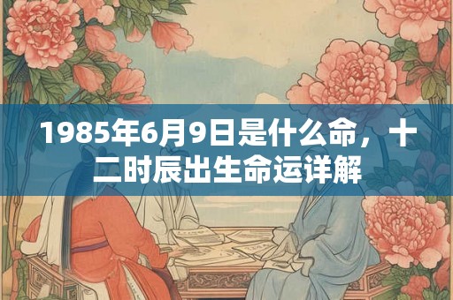 1985年6月9日是什么命，十二时辰出生命运详解