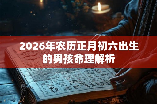 2026年农历正月初六出生的男孩命理解析