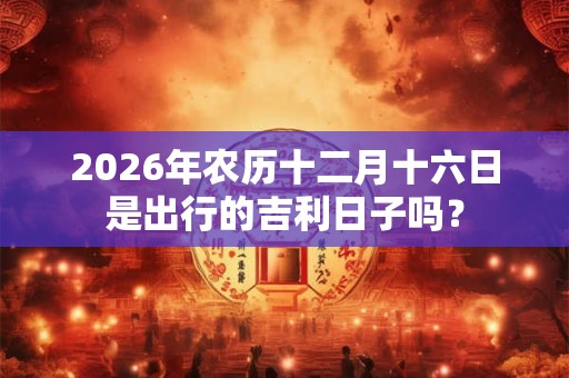 2026年农历十二月十六日是出行的吉利日子吗？