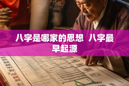 八字是哪家的思想  八字最早起源
