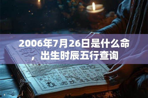 2006年7月26日是什么命，出生时辰五行查询