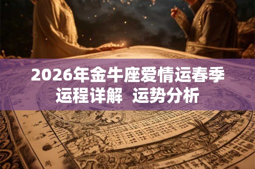 2026年金牛座爱情运春季运程详解  运势分析