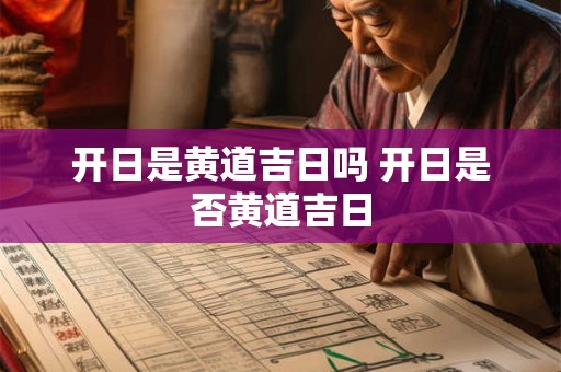 开日是黄道吉日吗 开日是否黄道吉日