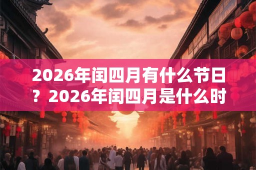 2026年闰四月有什么节日？2026年闰四月是什么时候？