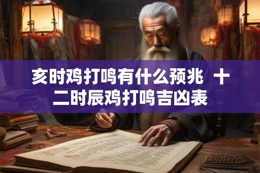 亥时鸡打鸣有什么预兆  十二时辰鸡打鸣吉凶表