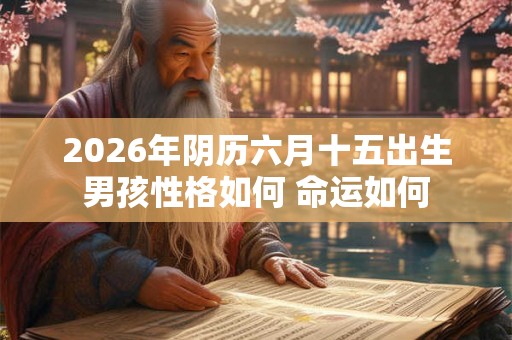2026年阴历六月十五出生男孩性格如何 命运如何