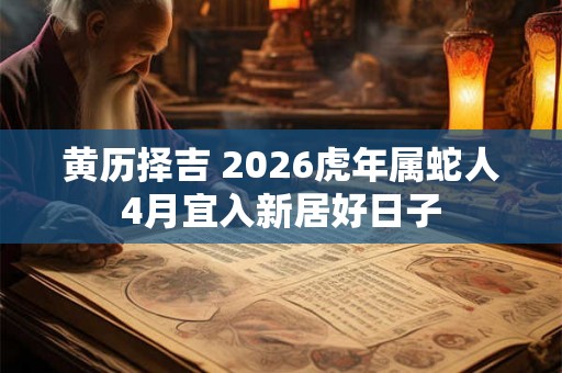 黄历择吉 2026虎年属蛇人4月宜入新居好日子