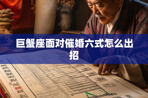 巨蟹座面对催婚六式怎么出招