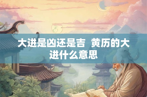 大进是凶还是吉  黄历的大进什么意思