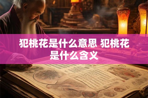 犯桃花是什么意思 犯桃花是什么含义