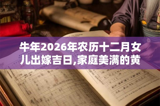 牛年2026年农历十二月女儿出嫁吉日,家庭美满的黄道日子 牛年2026年农历十二月女儿出嫁吉日,家庭美满的黄道日子