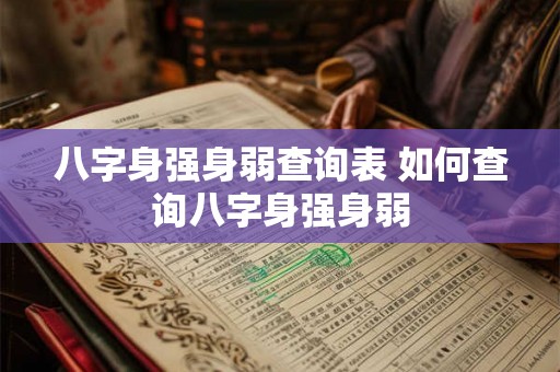 八字身强身弱查询表 如何查询八字身强身弱
