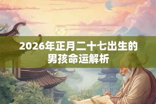 2026年正月二十七出生的男孩命运解析