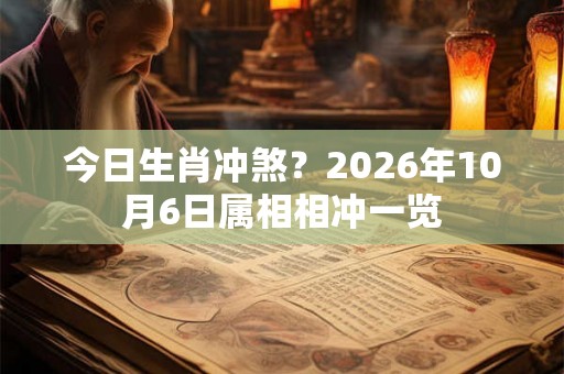 今日生肖冲煞？2026年10月6日属相相冲一览