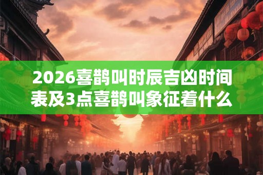 2026喜鹊叫时辰吉凶时间表及3点喜鹊叫象征着什么