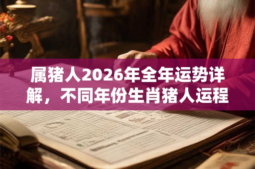 属猪人2026年全年运势详解,不同年份生肖猪人运程分析大全 属猪人2026年全年运势详解,不同年份生肖猪人运程分析大全