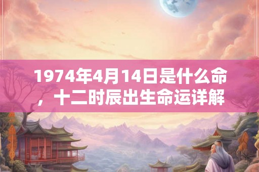 1974年4月14日是什么命,十二时辰出生命运详解 1974年4月14日是什么命,十二时辰出生命运详解