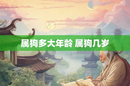 属狗多大年龄 属狗几岁
