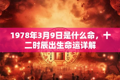 1978年3月9日是什么命，十二时辰出生命运详解