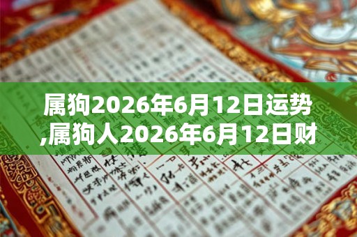属狗2026年6月12日运势,属狗人2026年6月12日财运,生肖狗2026年6月12日运势 属狗2026年6月12日运势,属狗人2026年6月12日财运,生肖狗2026年6月12日运势