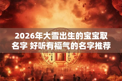 2026年大雪出生的宝宝取名字 好听有福气的名字推荐 2026年大雪出生的宝宝取名字 好听有福气的名字推荐