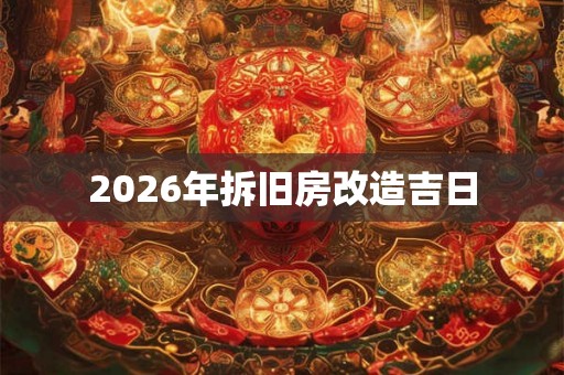 2026年拆旧房改造吉日