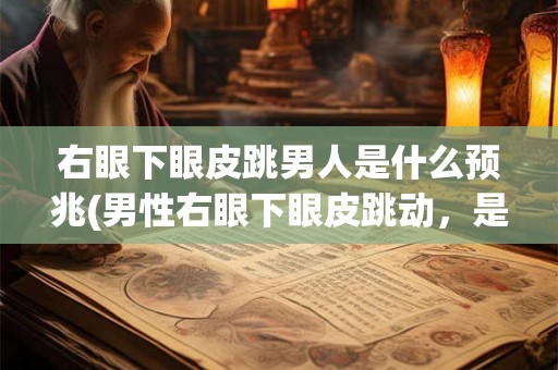 右眼下眼皮跳男人是什么预兆(男性右眼下眼皮跳动,是否具有特殊意义?) 右眼下眼皮跳男人是什么预兆(男性右眼下眼皮跳动,是否具有特殊意义?)