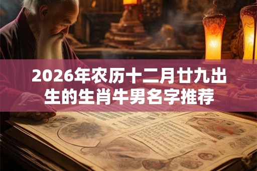 2026年农历十二月廿九出生的生肖牛男名字推荐