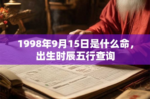 1998年9月15日是什么命,出生时辰五行查询 1998年9月15日是什么命,出生时辰五行查询