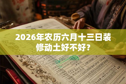 2026年农历六月十三日装修动土好不好？