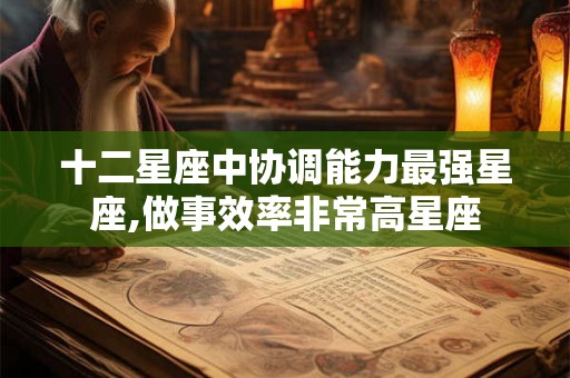 十二星座中协调能力最强星座,做事效率非常高星座 十二星座中协调能力最强星座,做事效率非常高星座