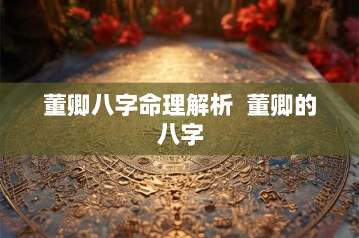 董卿八字命理解析  董卿的八字