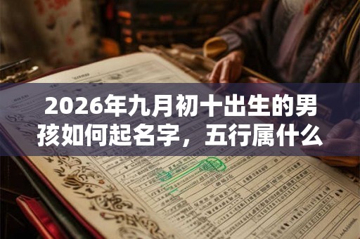 2026年九月初十出生的男孩如何起名字，五行属什么