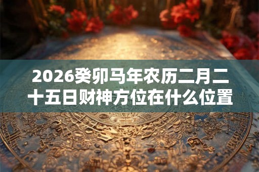 2026癸卯马年农历二月二十五日财神方位在什么位置？