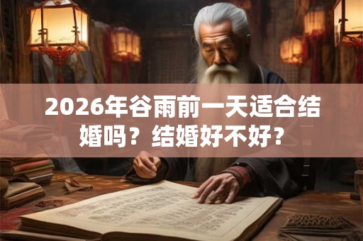 2026年谷雨前一天适合结婚吗？结婚好不好？