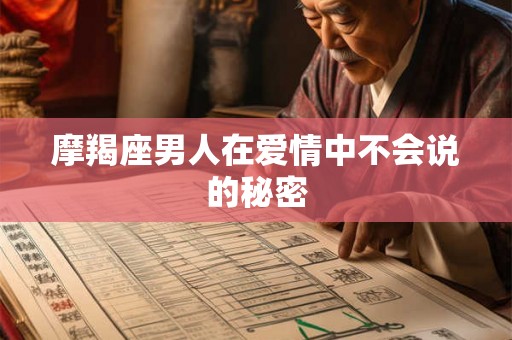 摩羯座男人在爱情中不会说的秘密