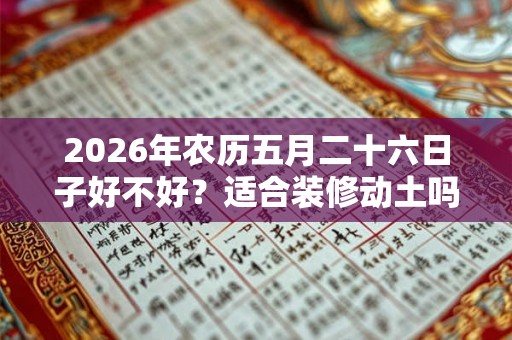 2026年农历五月二十六日子好不好？适合装修动土吗？