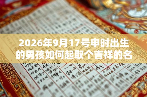 2026年9月17号申时出生的男孩如何起取个吉祥的名字和五行属性