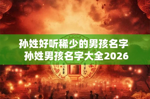 孙姓好听稀少的男孩名字  孙姓男孩名字大全2026