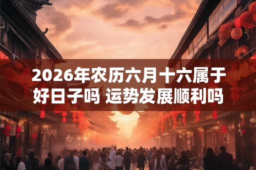 2026年农历六月十六属于好日子吗 运势发展顺利吗